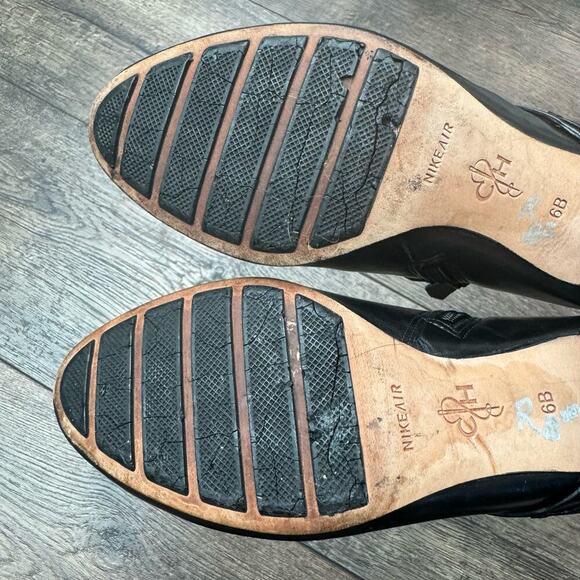 Cole‎ Haan Womens Size 6 B Nike Air Ankle Booties Boots Black with Gold Hardware - Picture 6 of 7